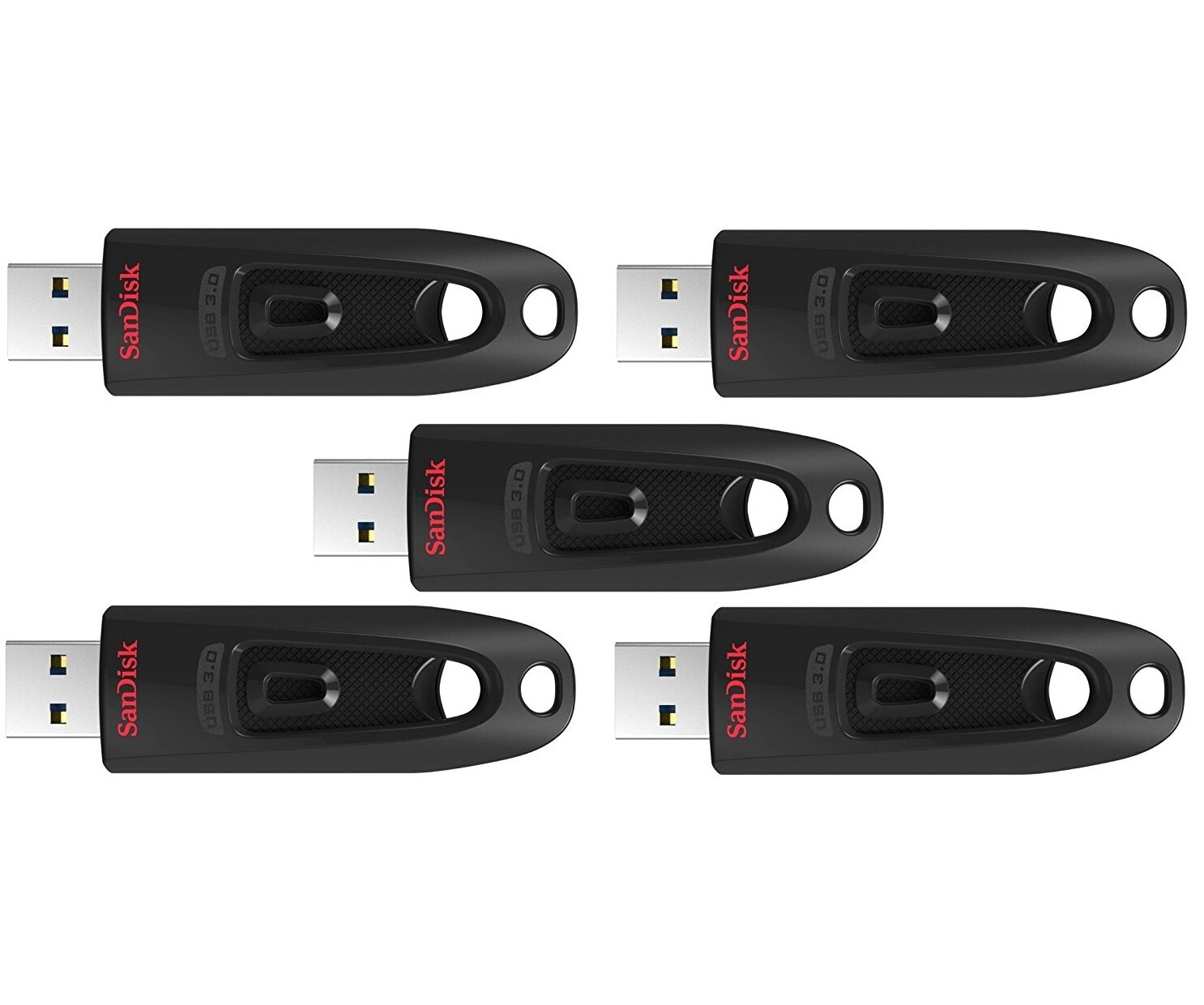 5 Pack SanDisk 32GB Cruzer Ultra 130MB/s USB 3.0 Flash Drive SDCZ48-032G Retail