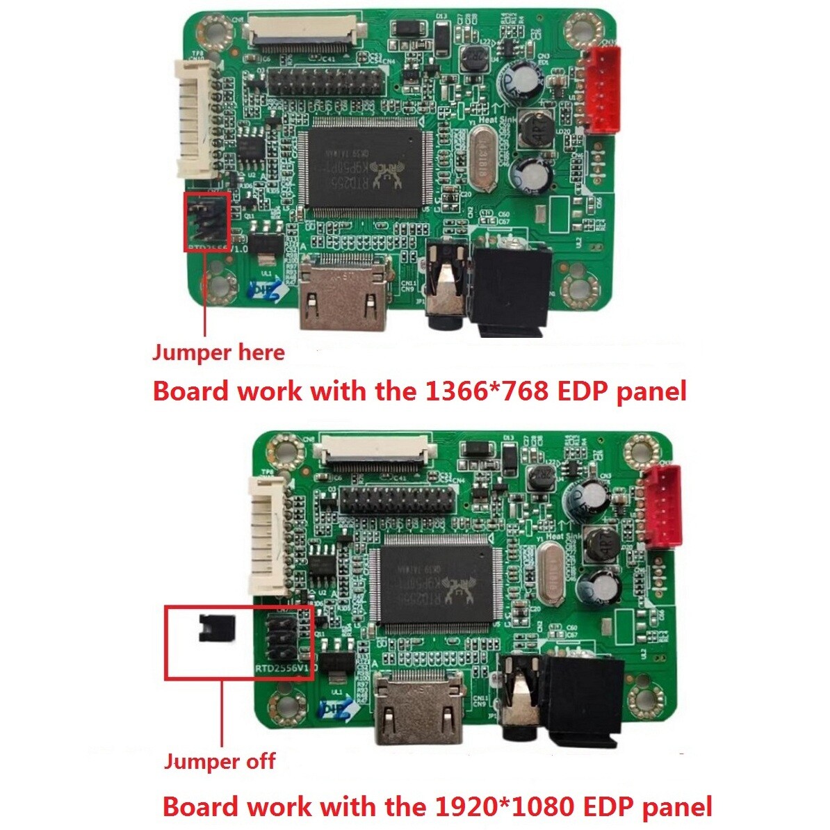 EDP mini Controller board kit for LP140WHU LED HDMI 1366*768 panel display LCD
