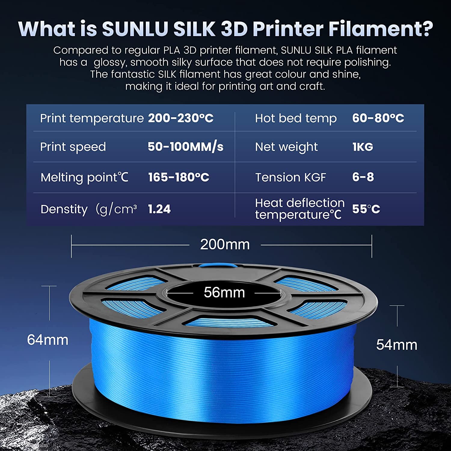 SUNLU PLA PLA+ PETG SILK ABS TPU 3D Printer Filament 1.75mm 1KG/0.25KG Non-toxic