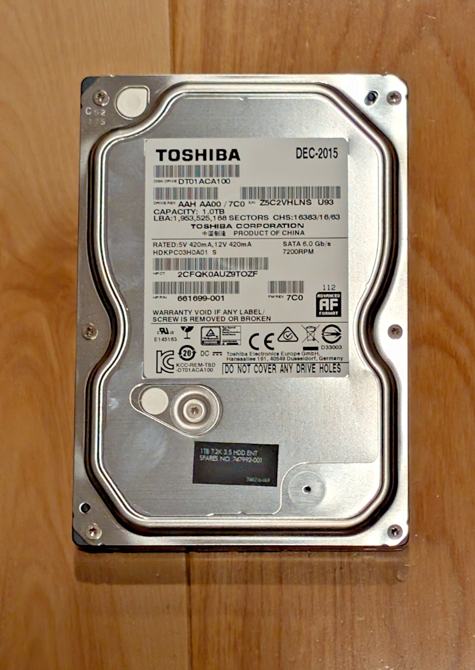 TOSHIBA 1TB 3.5″ SATA HDD DT01ACA100 SMART TESTED 100% HEALTH WIPED DESKTOP