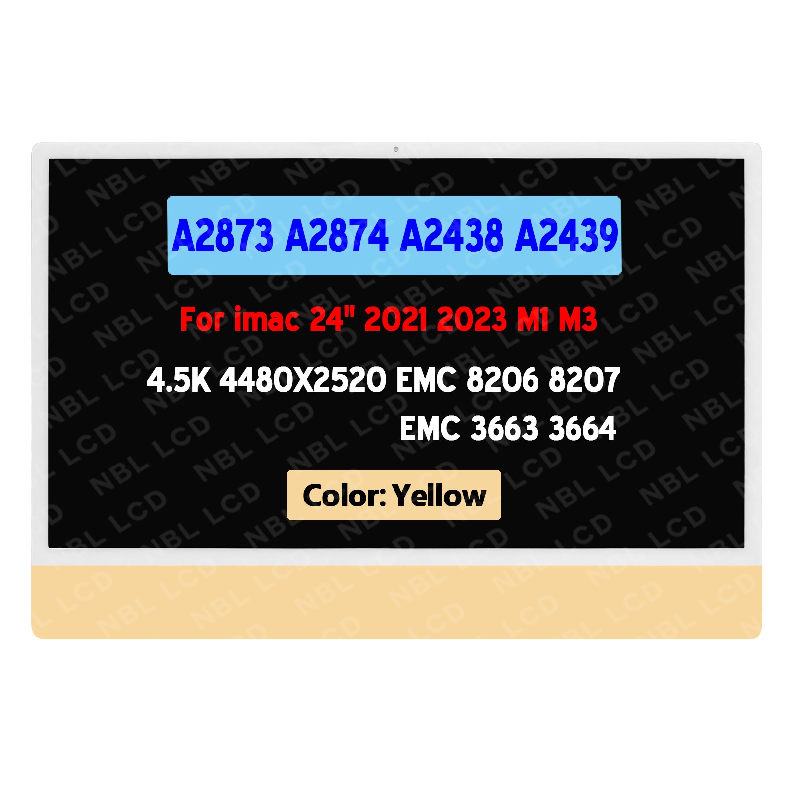 New For iMac 24″ A2438 A2439 A2873 A2874 LCD Screen Display Replacement Yellow