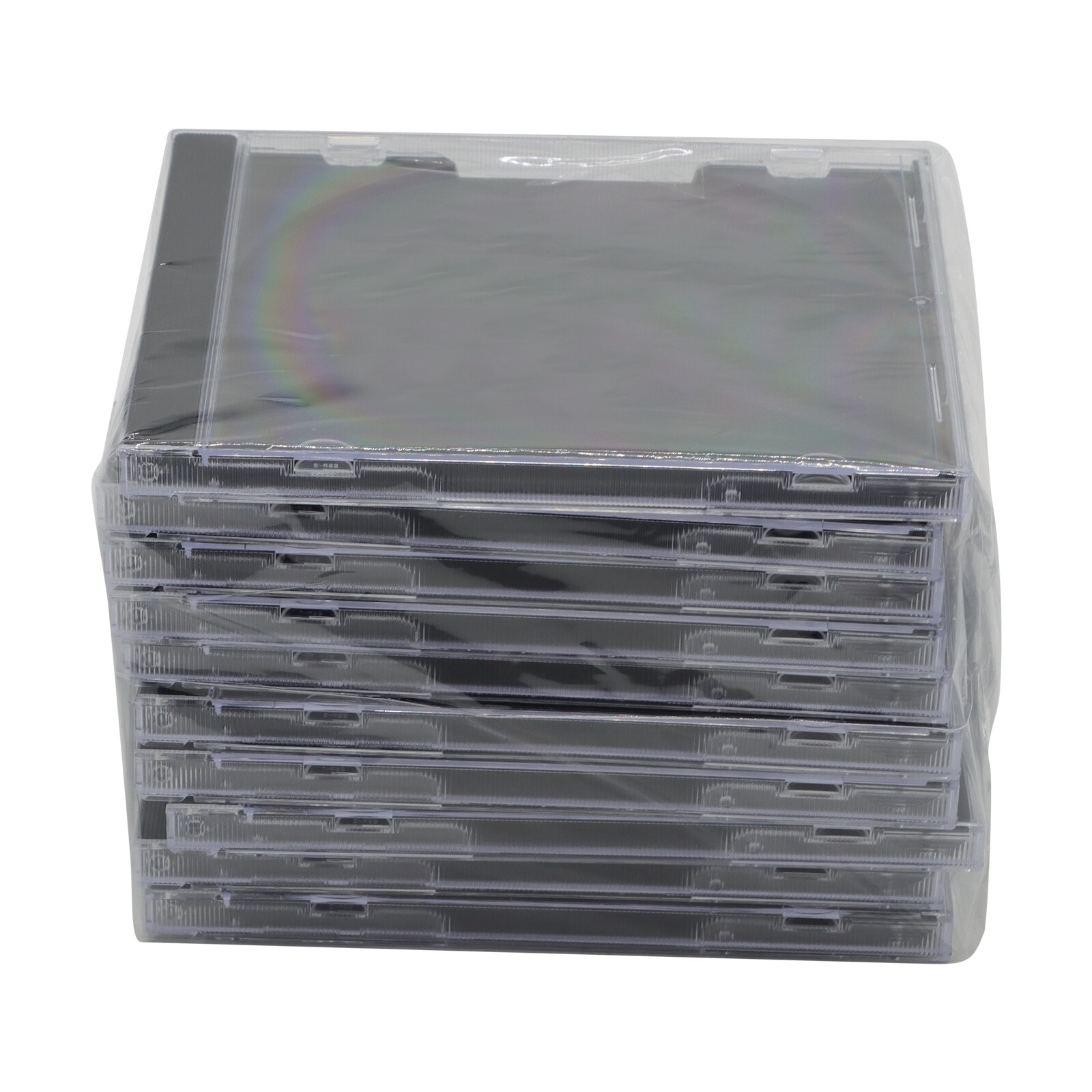 10.4 mm Standard Single Clear CD Jewel Case with Assembled Black Tray Packs