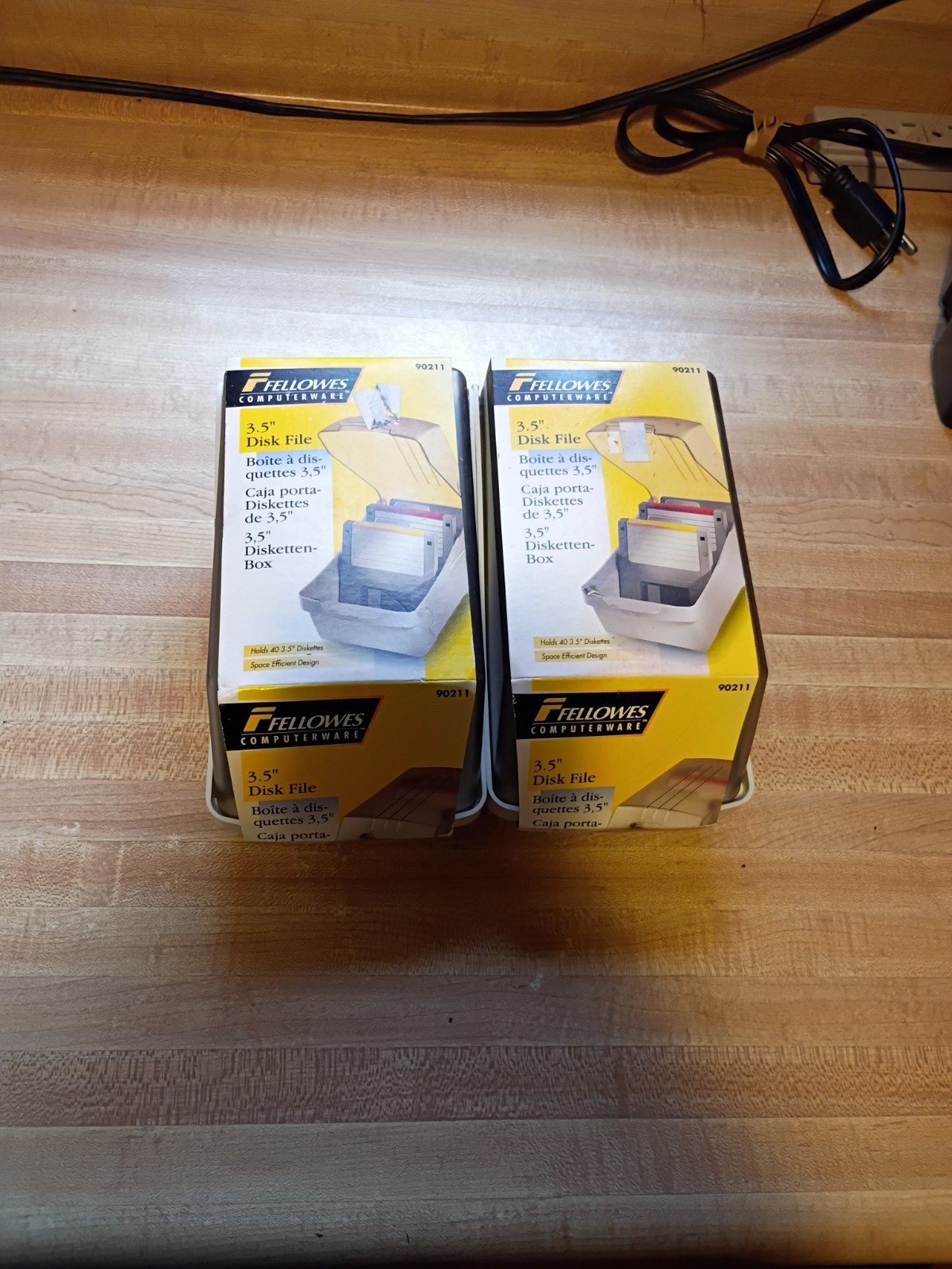 (2) Fellowes 3.5″ Floppy Disk File Storage Case Holds 40 Disks Diskette New
