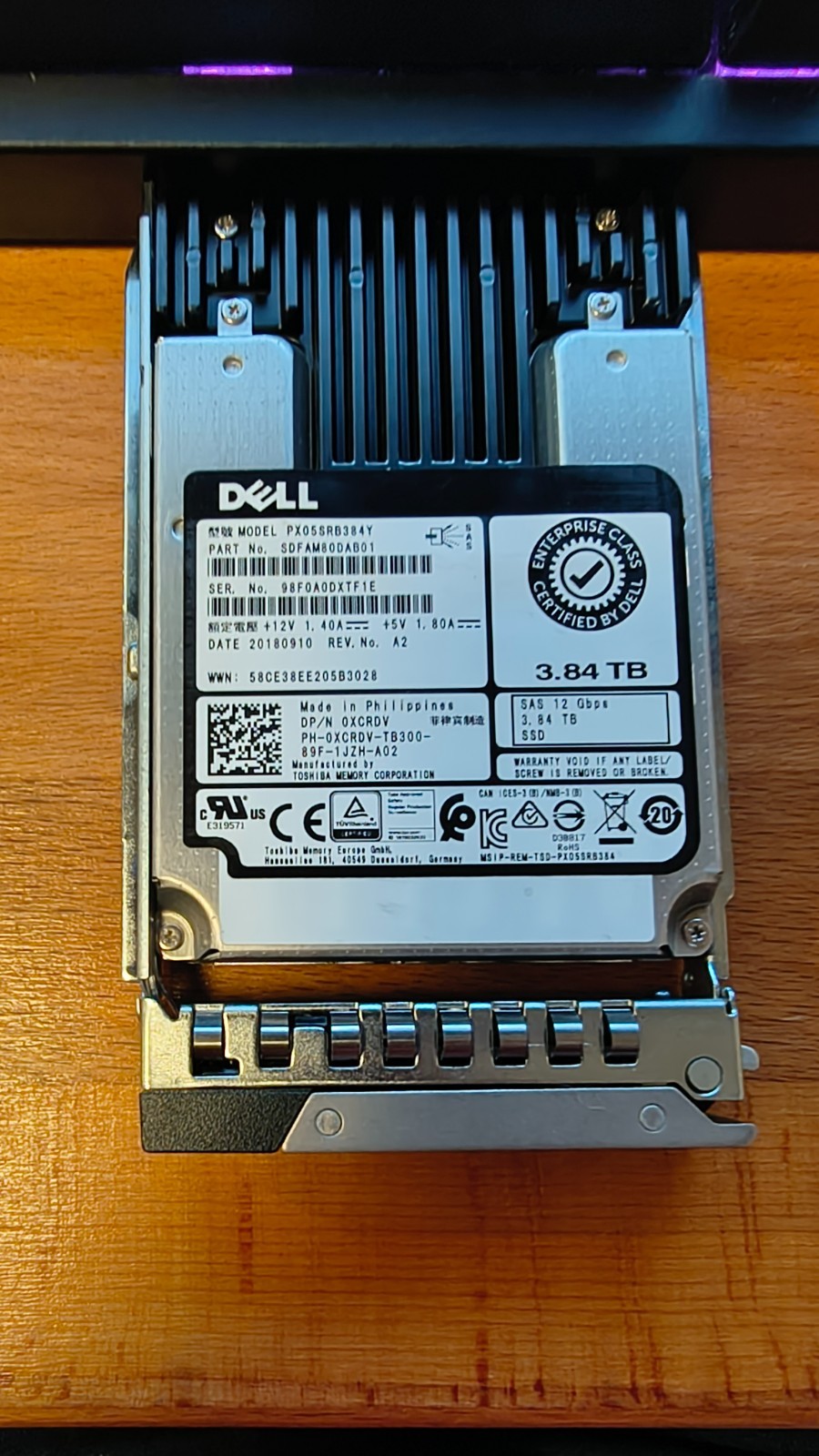 QTY 10 Dell 0XCRDV PX05SRB384Y 3.84TB 12Gbps SAS 2.5″ SSD *70%-80% HEALTH
