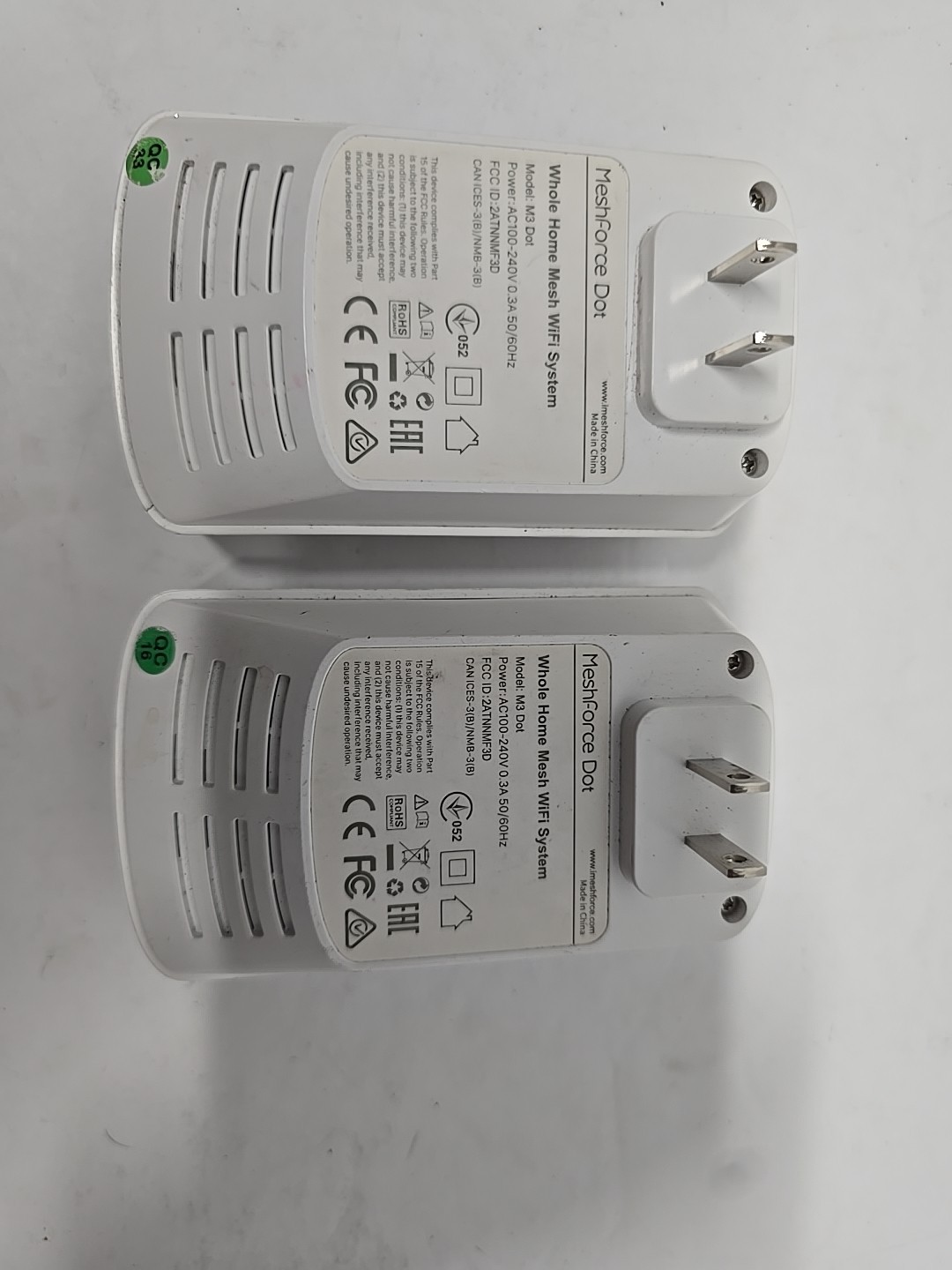 MeshForce M3 Dot Whole Home Mesh WiFi System Wall Plug Extender Lot of 2
