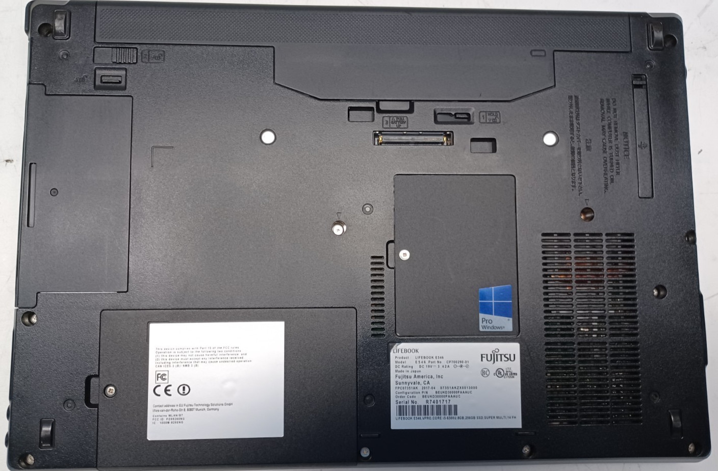 Fujitsu Lifebook E546 14″ Laptop FOR PARTS OR REPAIR No Boot Broken Core i5