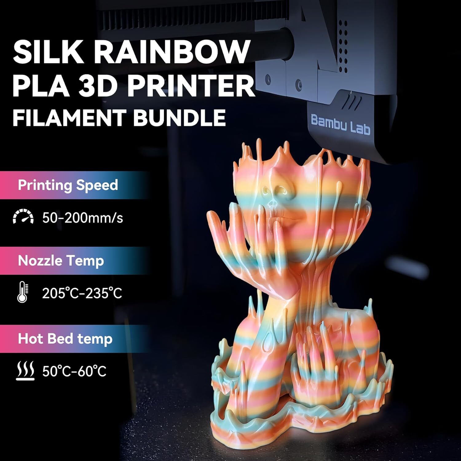 JAYO PLA Meta PETG PLA+ SILK ABS 3D Printer Filament 1.75mm 1KG 650G Tangle-free