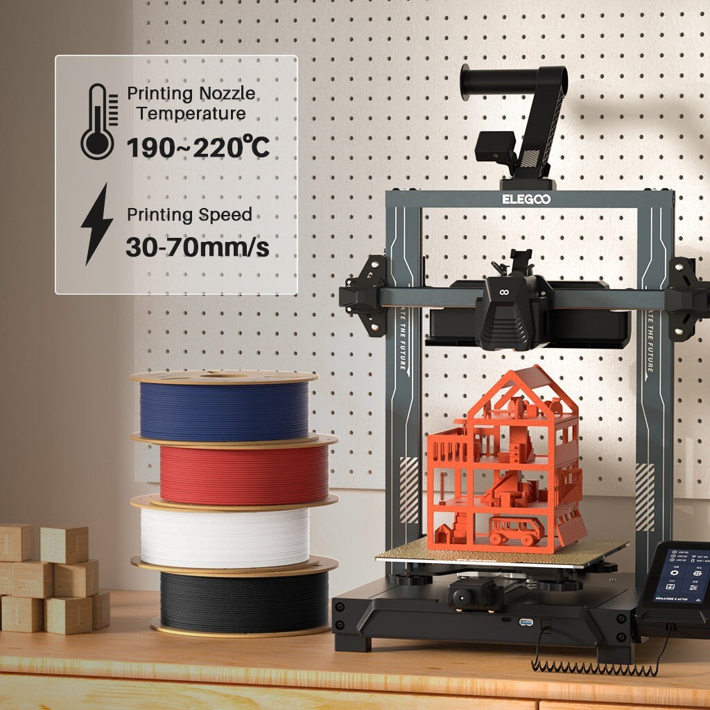 【Buy 10 Pay 6,Add 10】ELEGOO PLA Matte Filament 1.75mm for Most FDM 3D Printers
