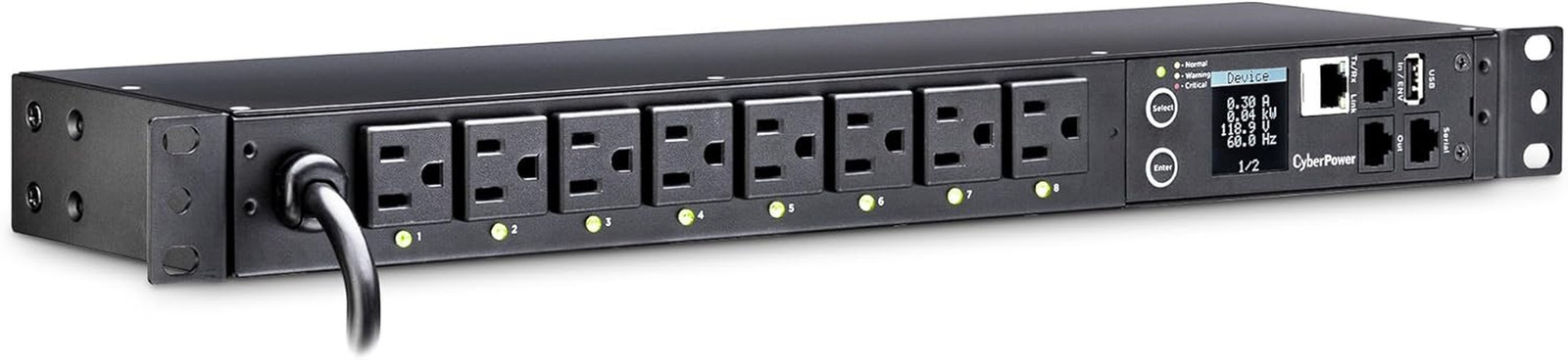Cyberpower 1U Rackmount Switched PDU, 8 Outlets, 15A, 100-120V