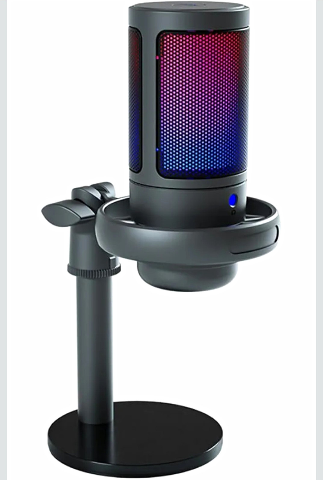 ME6S USB Cardioid RGB Microphone w/ Shock Mount Stand, Mute Button, Gain