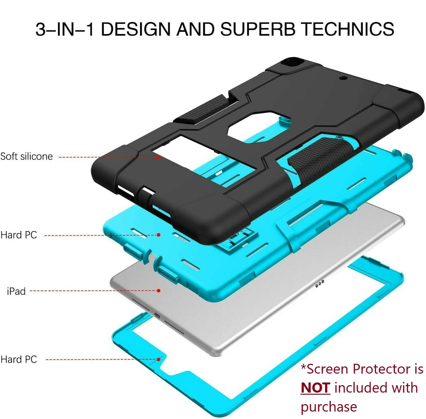 Shockproof Heavy Duty Hard Case Stand Cover for iPad 9th 10.2″ Pro 9.7 Air Mini