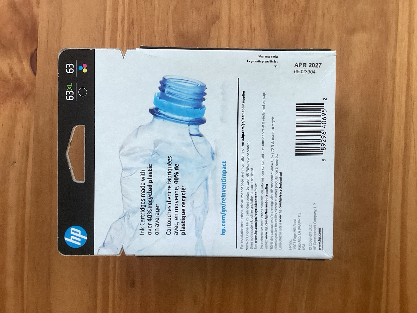 Genuine HP 63XL Black/Tri-Color Ink Expiry 04/2027