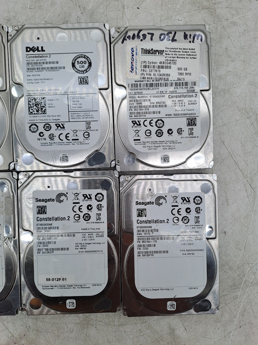 Lot of 8 500GB 2.5″ HDD SATA different Brand HDD check the description