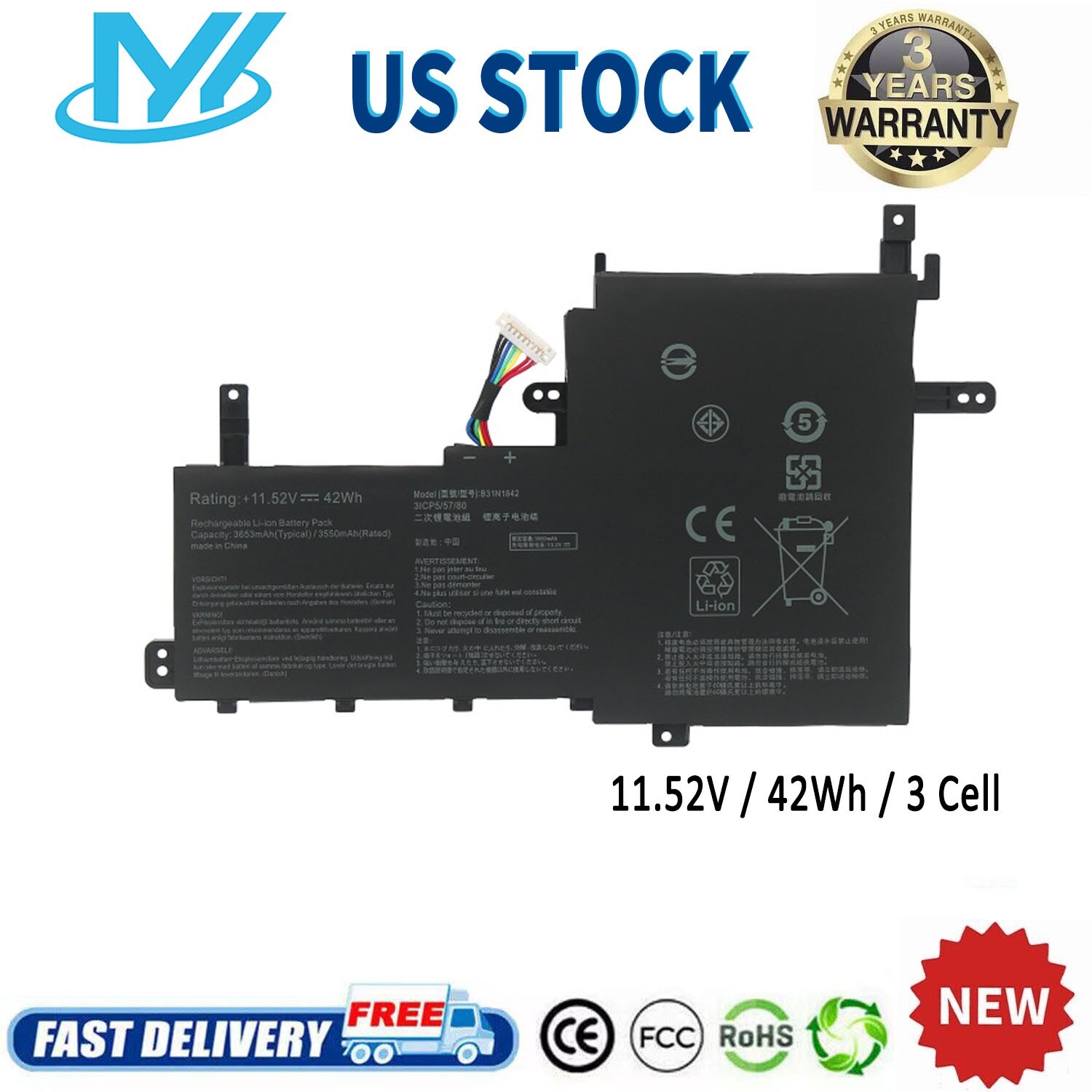 ✅B31N1842 Battery For Asus VivoBook S15 S531FL S531FA K531FA S531FA-BQ028T 42Wh