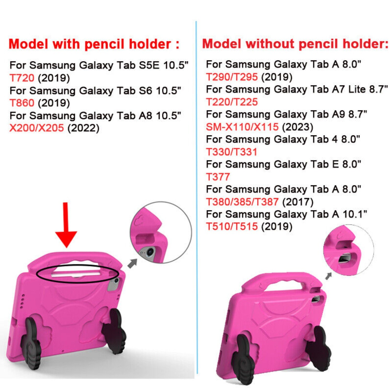 For Samsung Galaxy Tab A7 Lite 8.7″ A 8.0″ Tablet Kids EVA Foam Case Stand Cover
