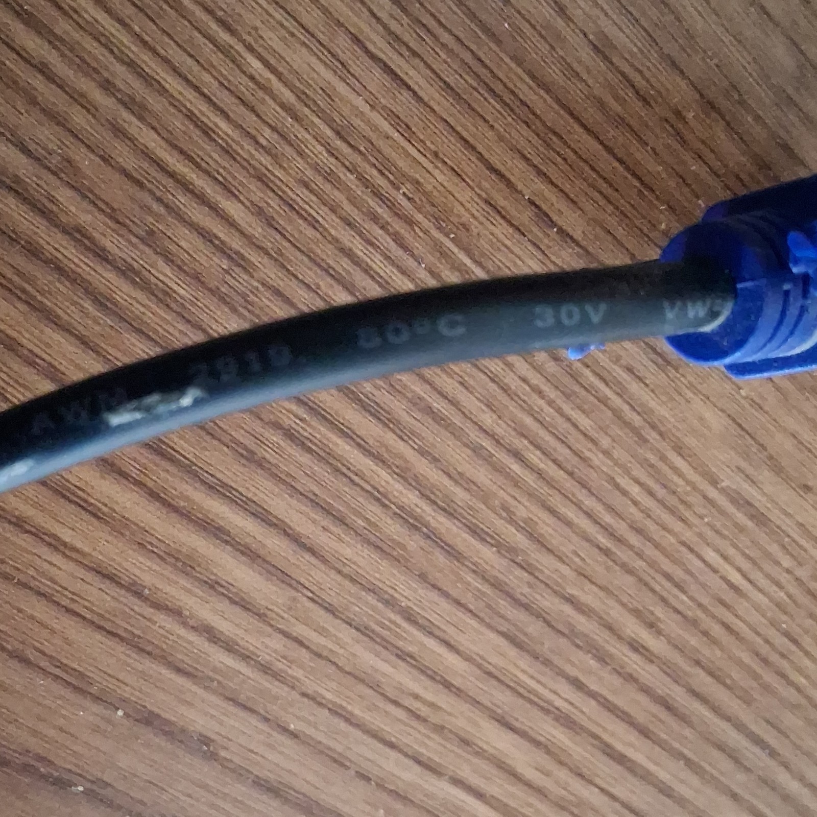 VGA/SVGA D-Sub Male to Male Monitor Cable AWM 2919 Black Blue
