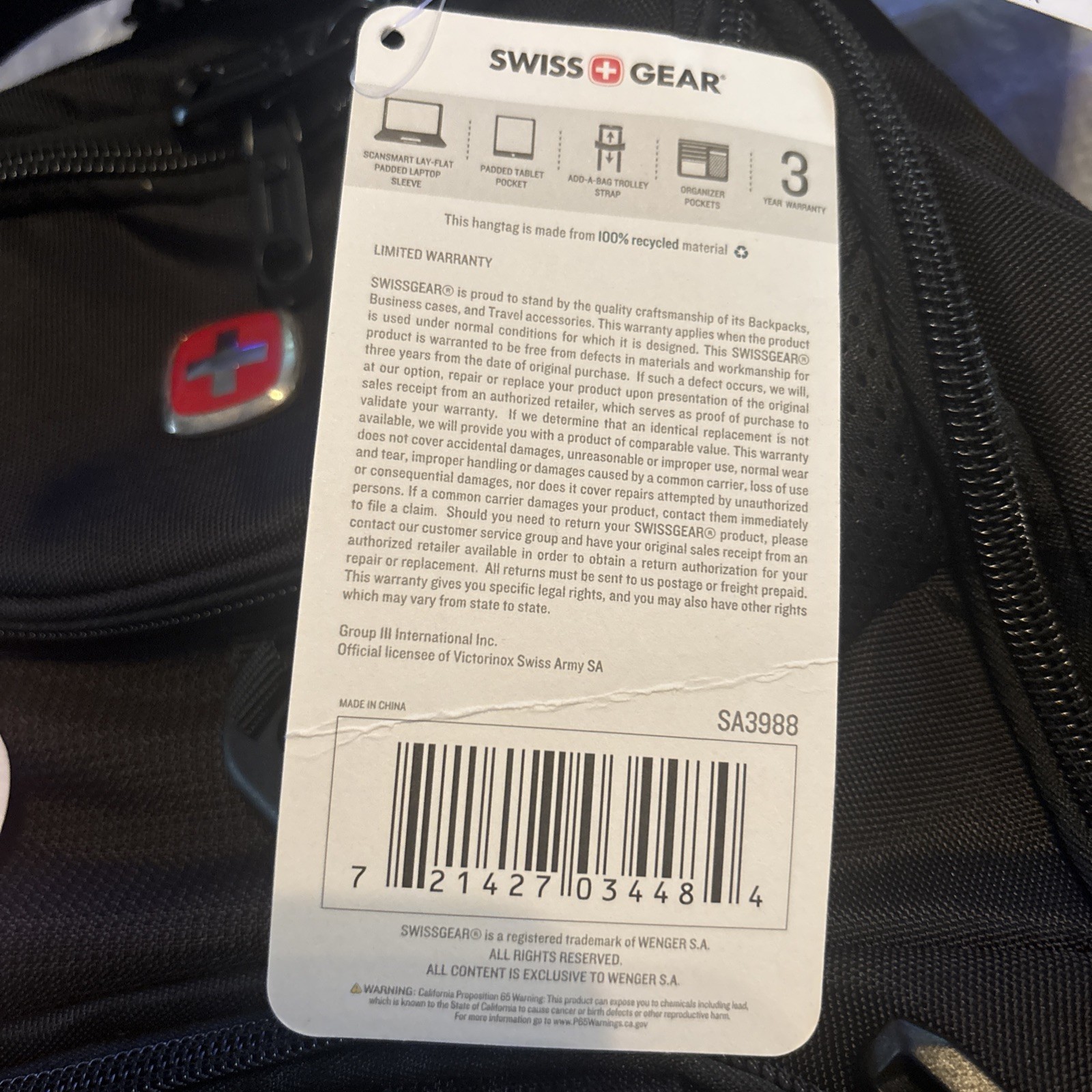 SwissGear Mini 1900 Scansmart Slim Version Laptop Backpack [Black] [16-Inch]