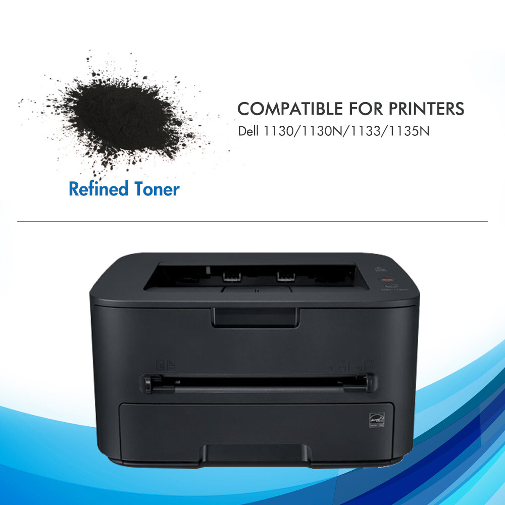 2 Pack Black 330-9523 Toner Cartridge Compatible With Dell 1130 1130N 1133 1135N