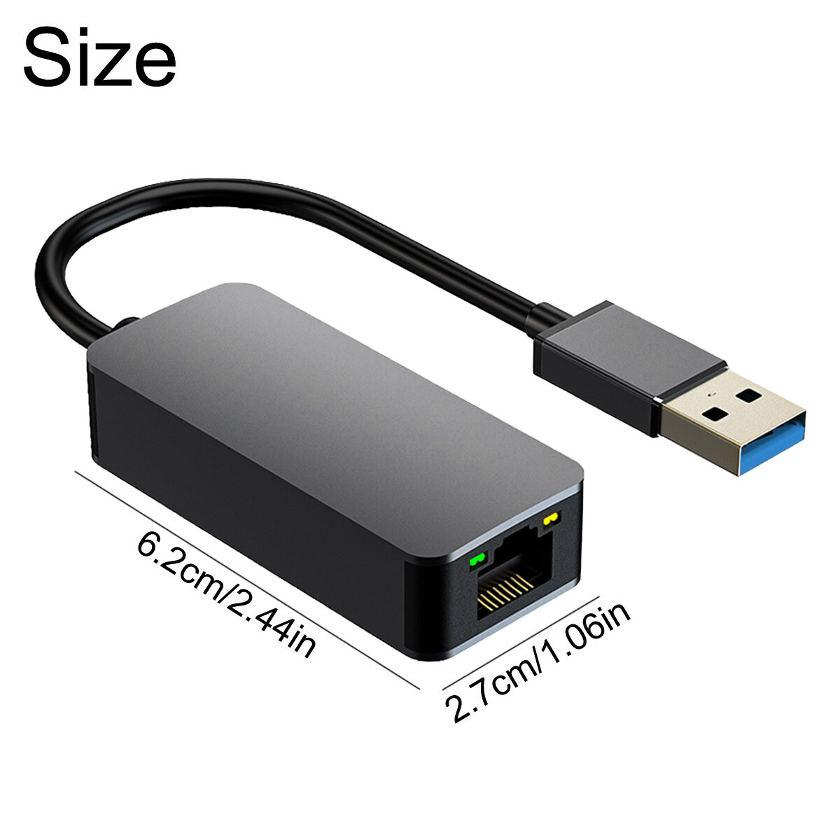2500Mbps 2.5G USB Ethernet Adapter To 2.5 Gigabit RJ45 LAN Network Adapter Cable