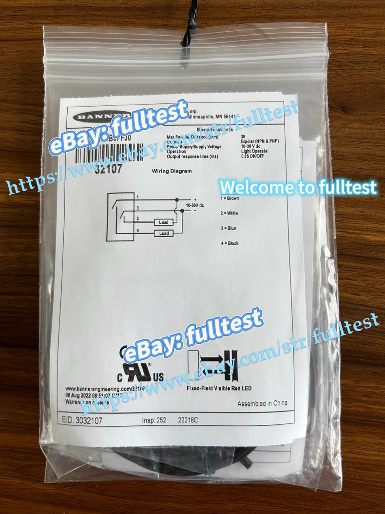 1PCS BANNER brand new original genuine product: model DQ12AB6FF30 -fulltest