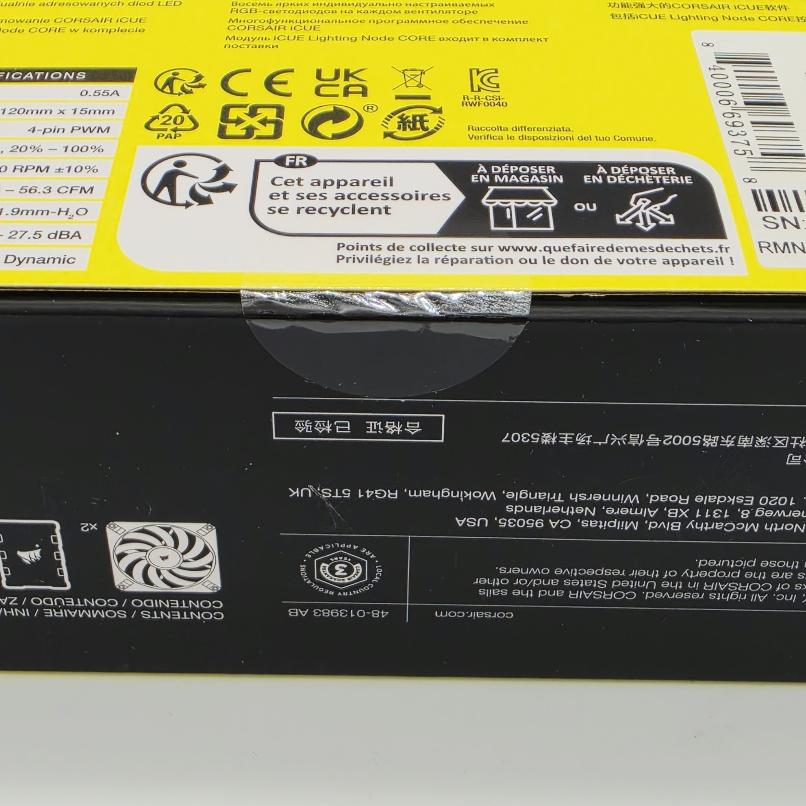 ✨ NEW/SEALED✨ Corsair ICUE AF120 RGB SLIM 120mm PWM Fluid Dynamic Bearing Fan