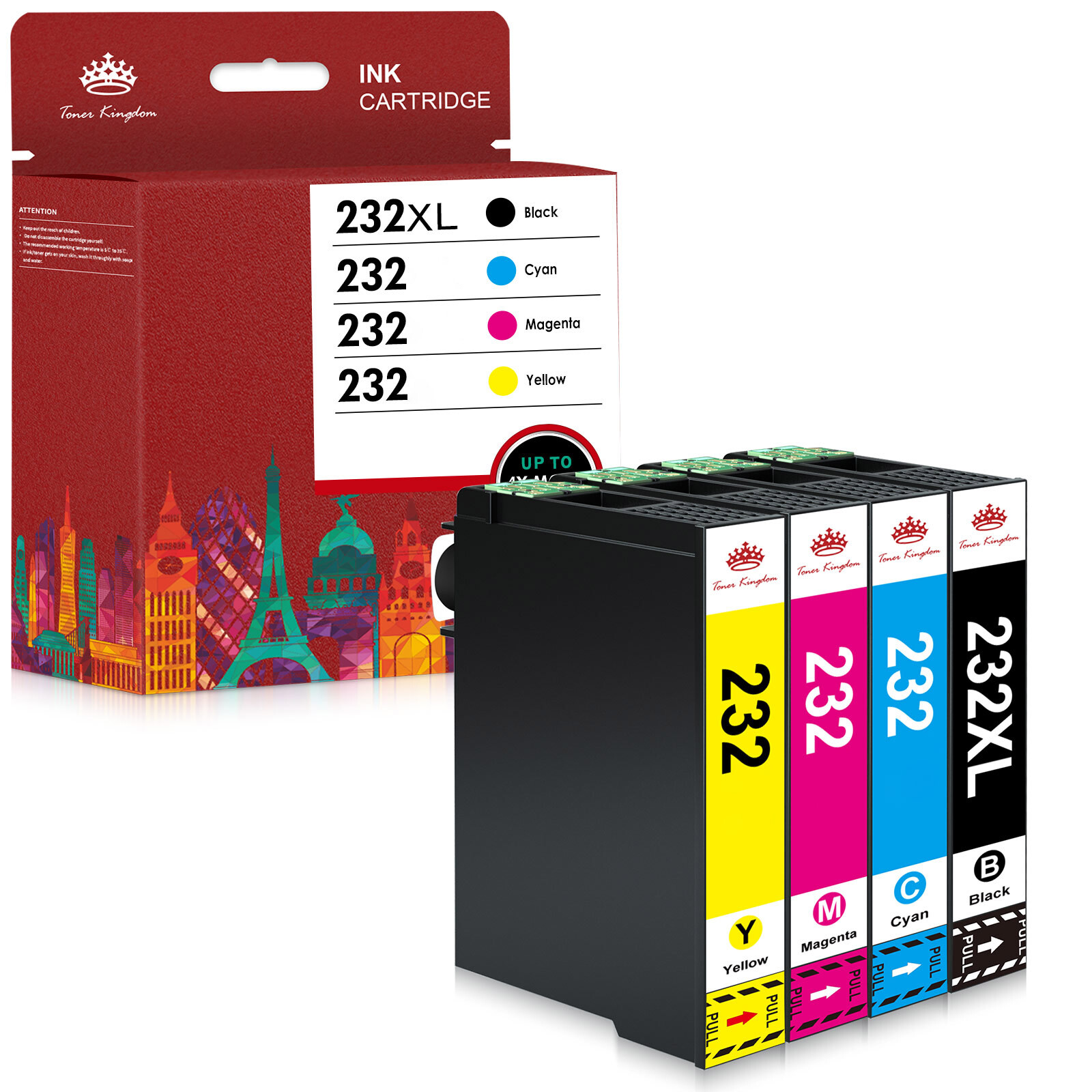 4PK 232 XL T232 Ink Cartridges for Epson 232 XP-4200 XP-4205 WF-2930 WF-2950