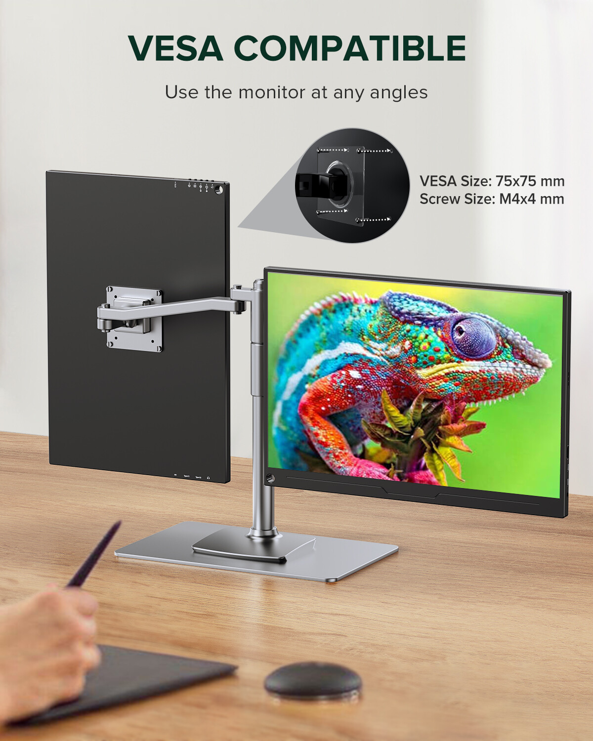 16.0″ Portable Monitor 2K QHD HDMI USB C 1500:1 Display Screen for Laptop PS6 US