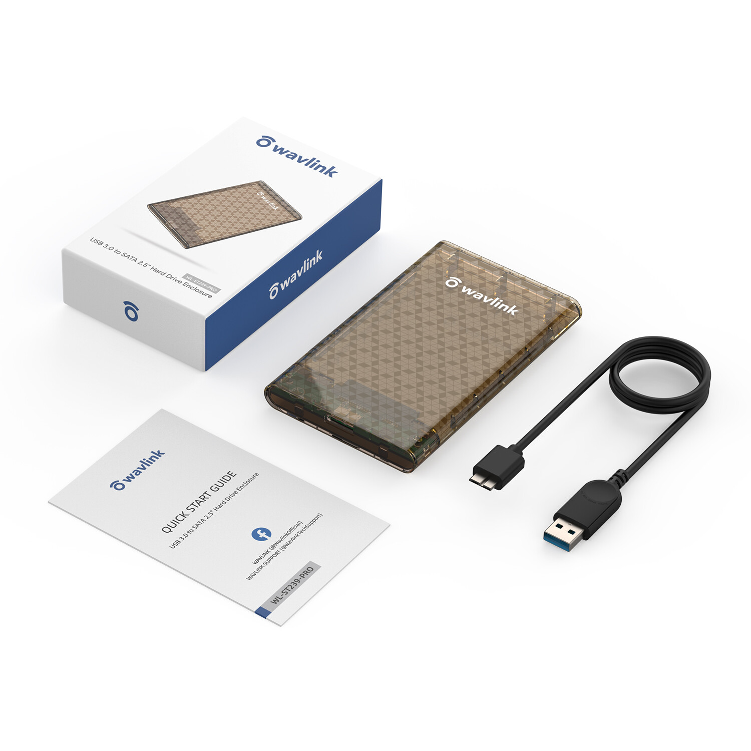 2.5″ Hard Drive External 7mm/9.5mm SATA HDD/SSD Enclosure USB 3.0 to SATA