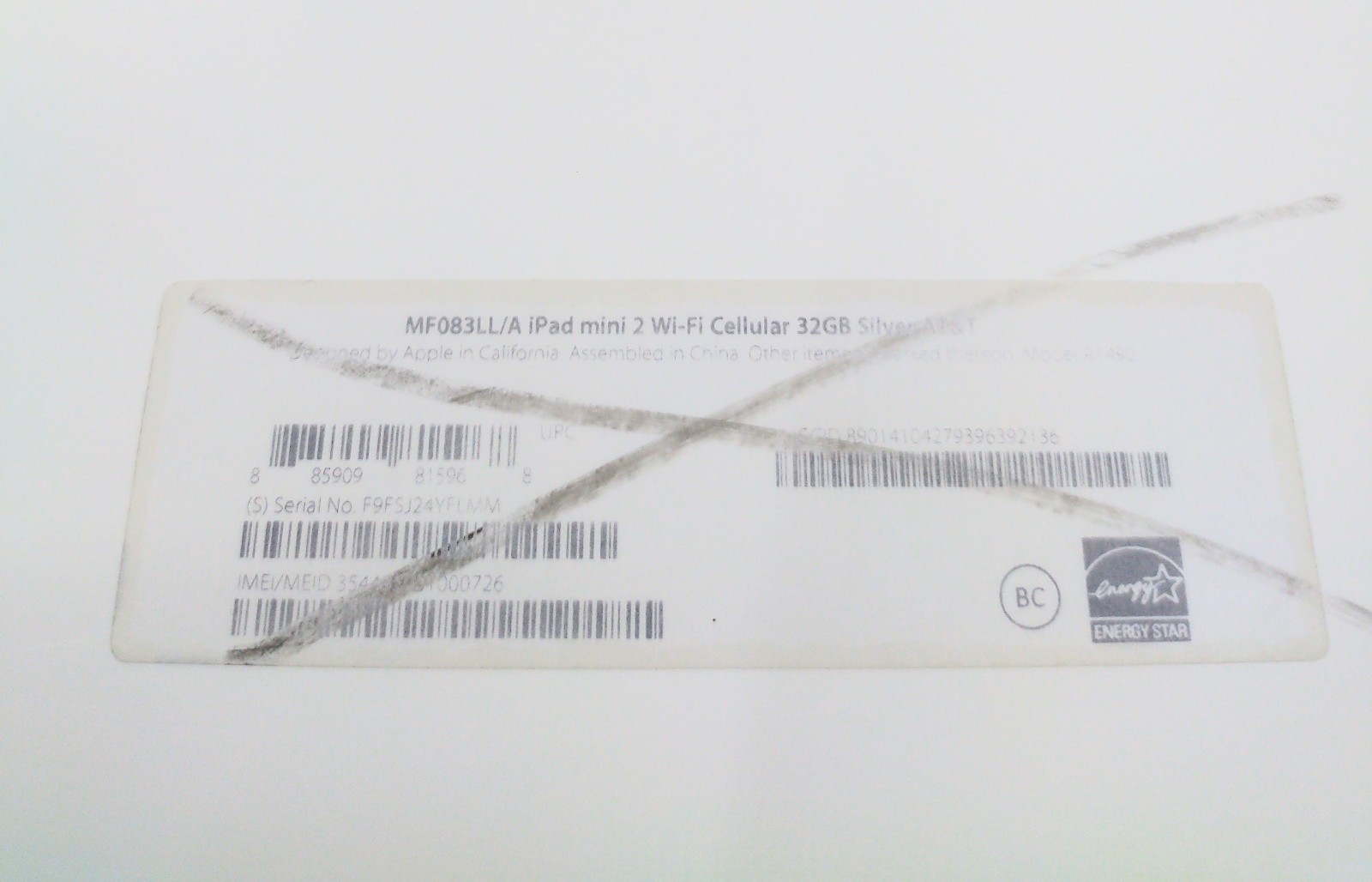 *EMPTY BOX ONLY* iPad Mini 2 32GB Cellular Original Retail Packaging A1490