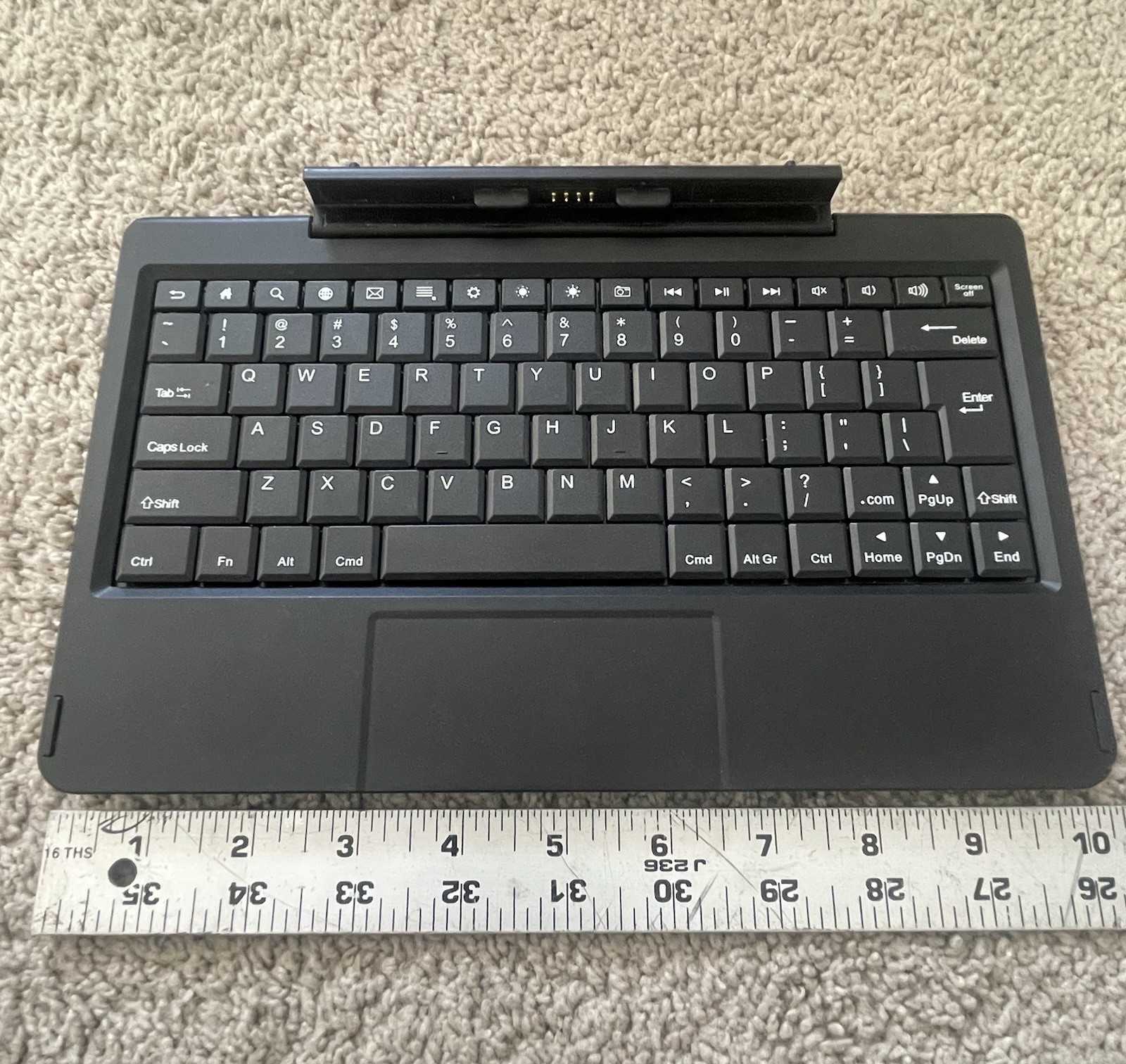 Black Keyboard Dock with Built-In Touchpad for Tablet QWERTY English 10 Inch