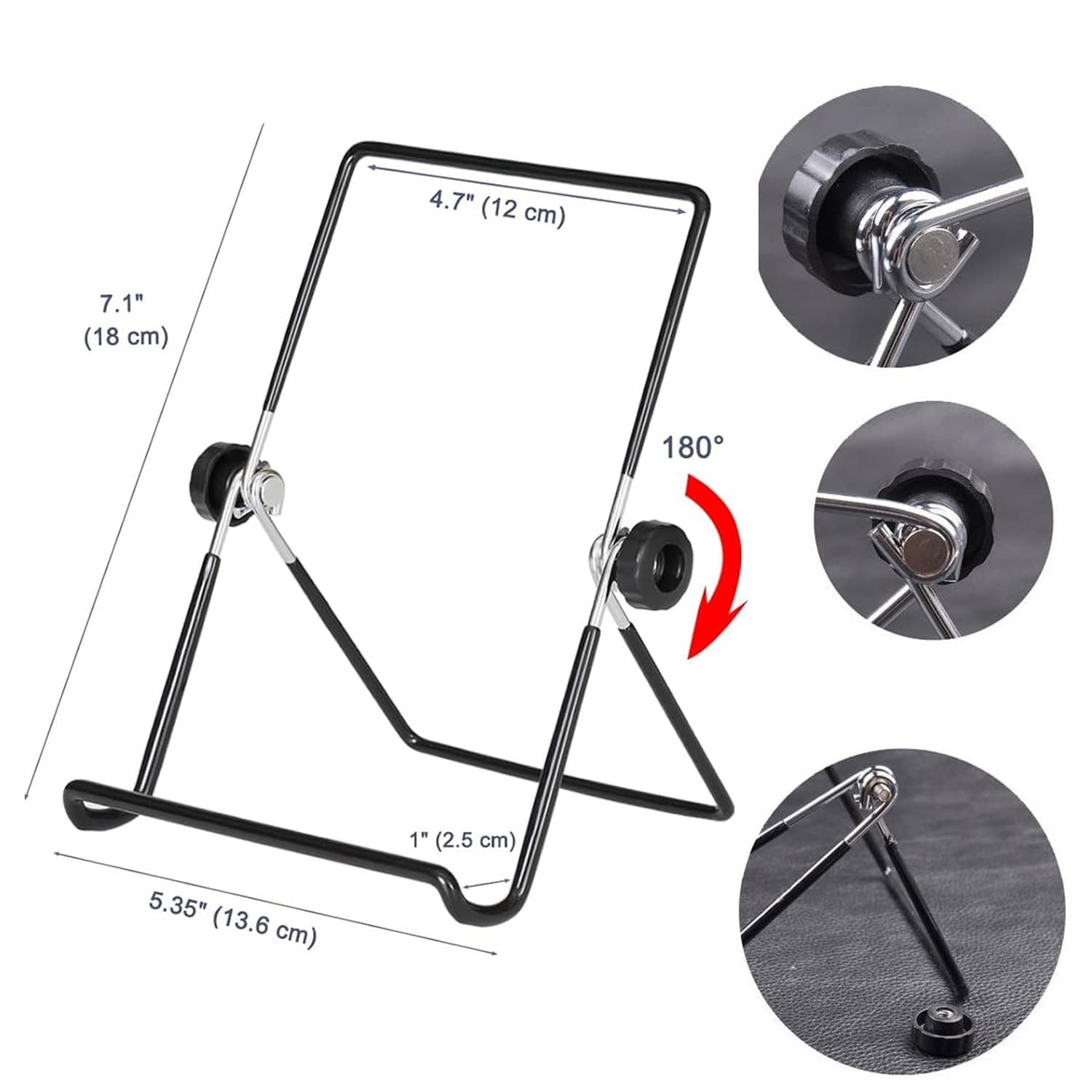 VOVIGGOL Adjustable Tablet Stand Holder, Non-Slip 7″ x 5.5″ x 1″, Black
