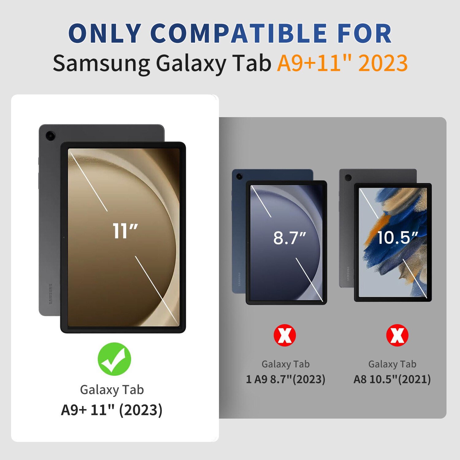 Case For Samsung Galaxy Tab A11+ 2025 11″ Cover/ Tempered Glass Screen Protector
