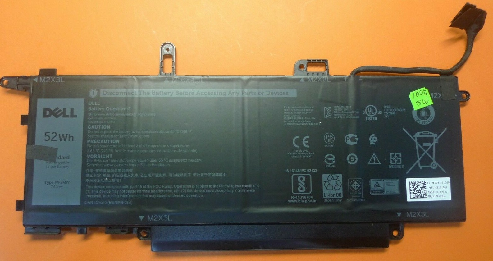 NEW GENUINE Dell Latitude 7400 52Wh 7.6V Laptop Battery NF2MW
