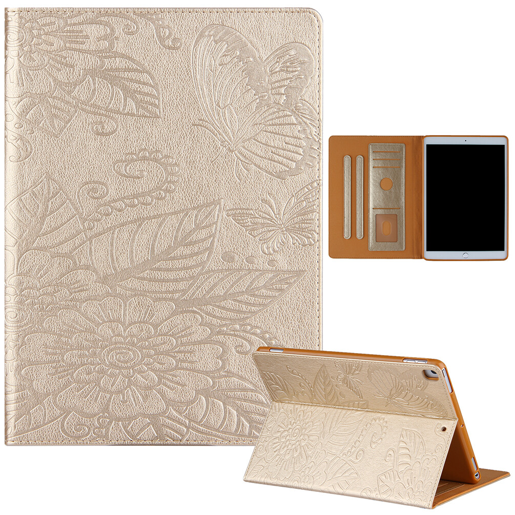 For Apple iPad 10.2″ 9th 8th 7th Generation Mini Flower Embossed TPU Case Cover