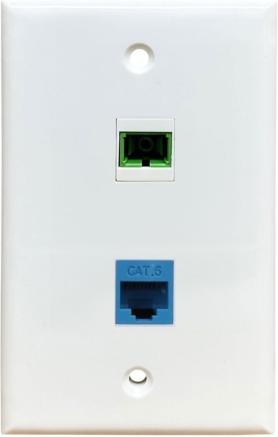 Fiber Optic Wall Plate For SC/APC Simplex Cat6 Ethernet Port Bracket