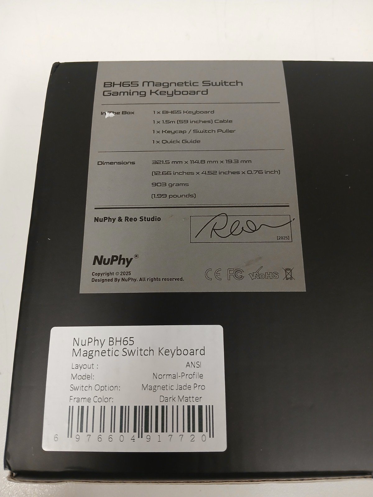NuPhy X BH65 Magnetic Switch Gaming Keyboard, Black
