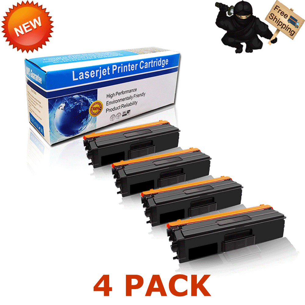 4 Pack Black Toner Cartridges for Brother High Yield 4000 Pages
