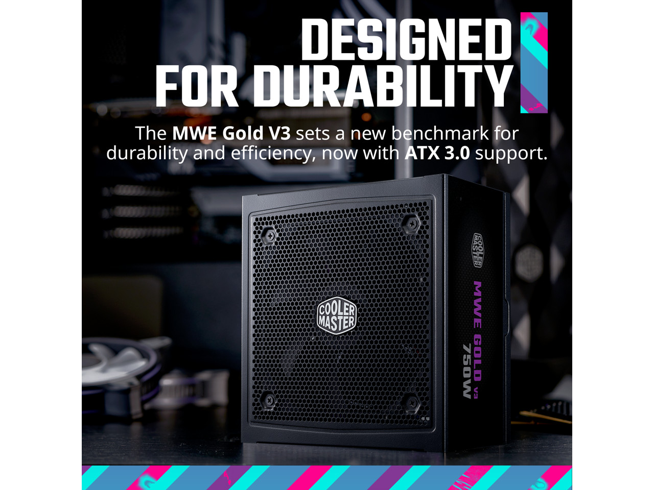 Cooler Master MWE Gold 750 V3 ATX 3.0 Full Modular PSU, 750W, 80+ Gold Efficienc