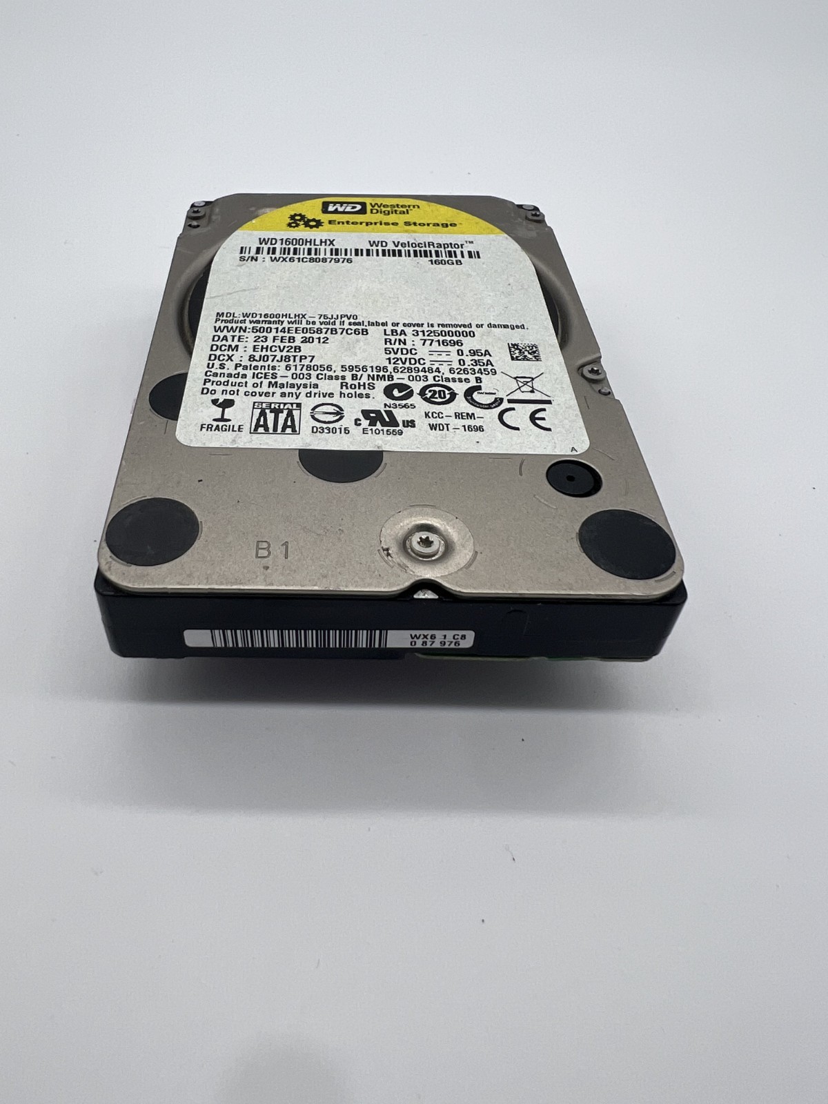 Western Digital VelociRaptor WD1600HLHX 160GB 2.5″ SATA HDD 10K RPM Tested