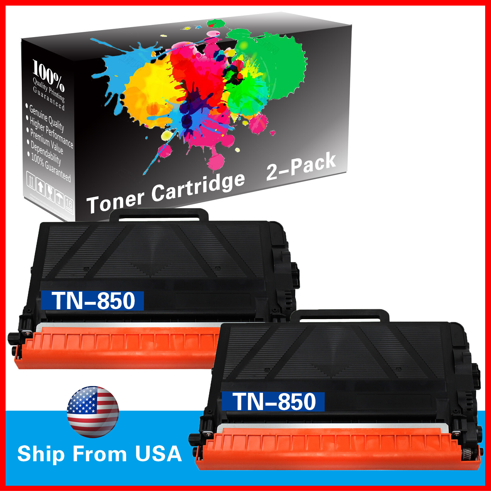 2PK TN-850 TN850 Toner Cartridge for HL-L5200DW HL-L6200DWT HL-L5000D Printer