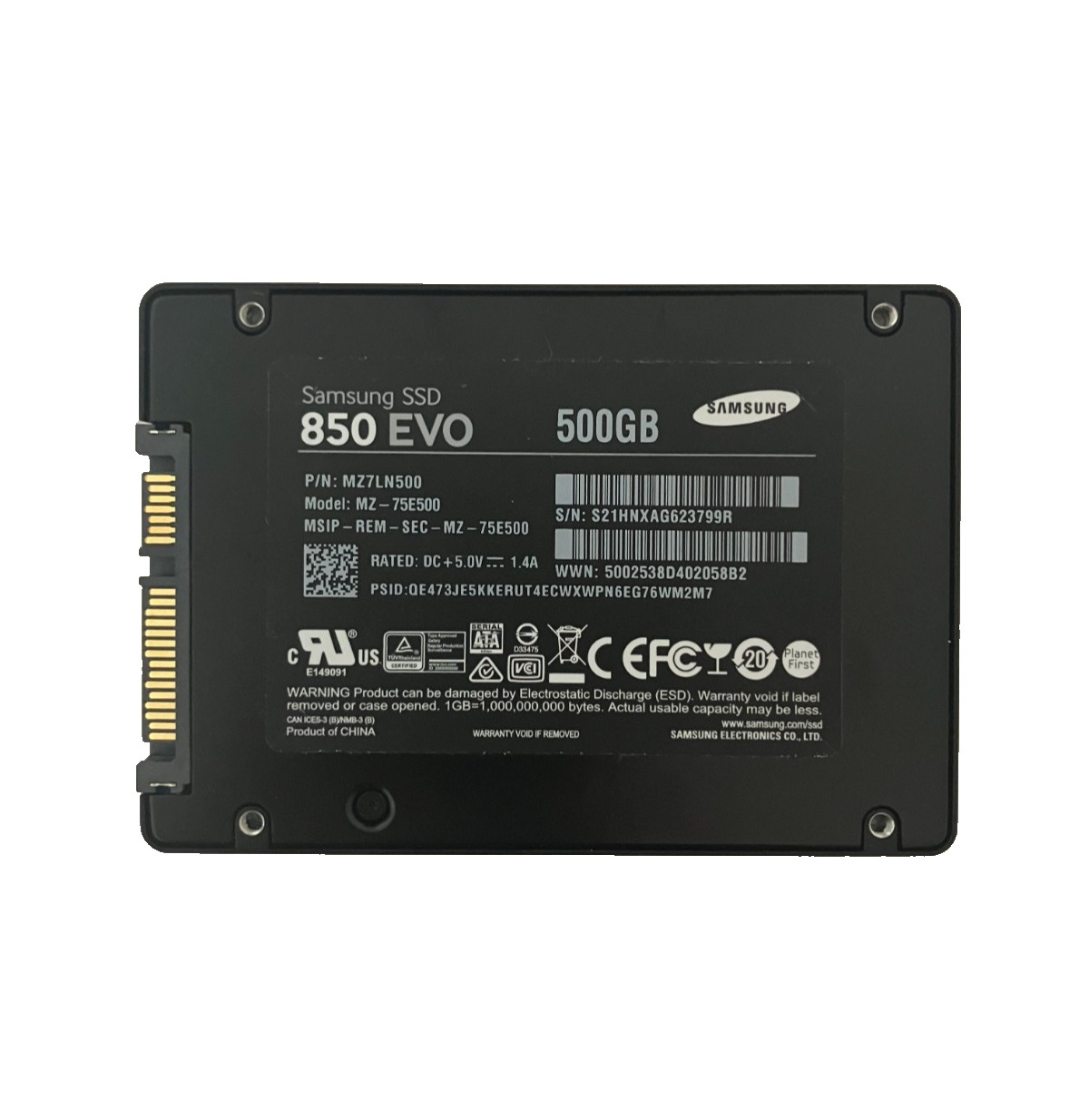 Samsung 840 EVO MZ-75E500 500GB SATA SSD 2.5″ MZ7LN500 512b/s 94% Health