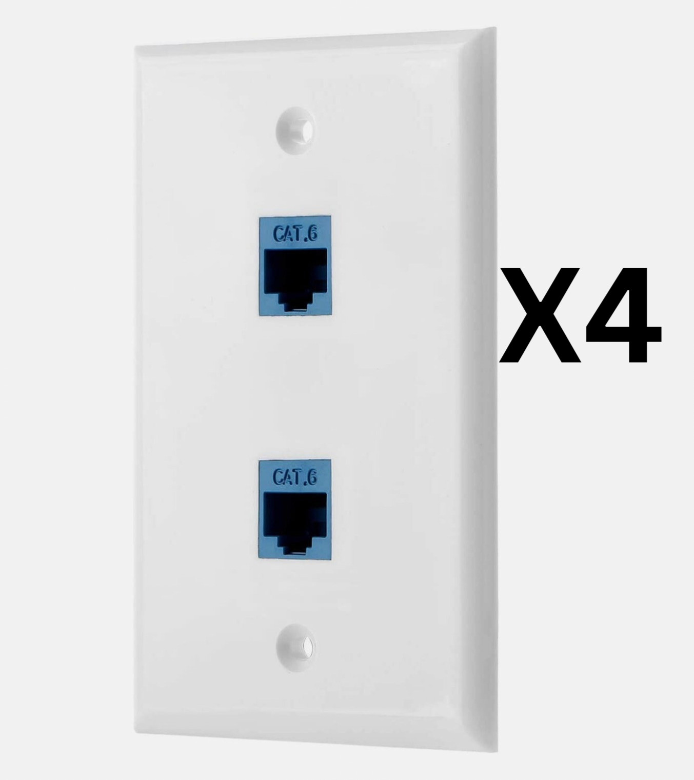 2 Port Wall Plate RJ45 Ethernet CAT6 Cat5 Keystone Inline Coupler Female-4 Pack