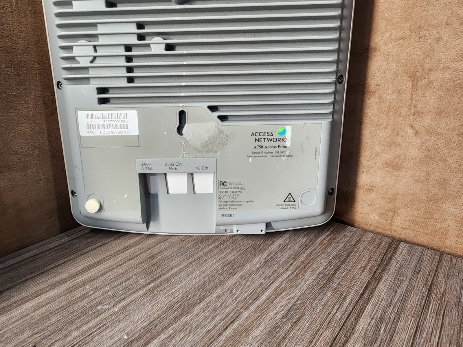Access Networks A750 (Ruckus R750) Wi-Fi 6 Indoor Access Point – ANU-A750-US00