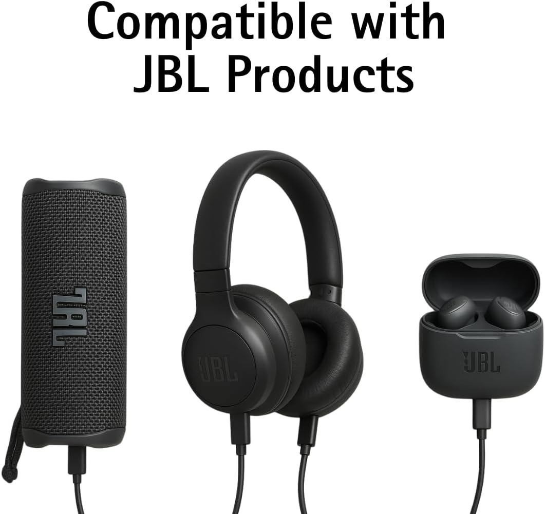 65W USB-C AC Adapter Charger Power Cord for JBL Wireless Bluetooth Speaker 4/5/6