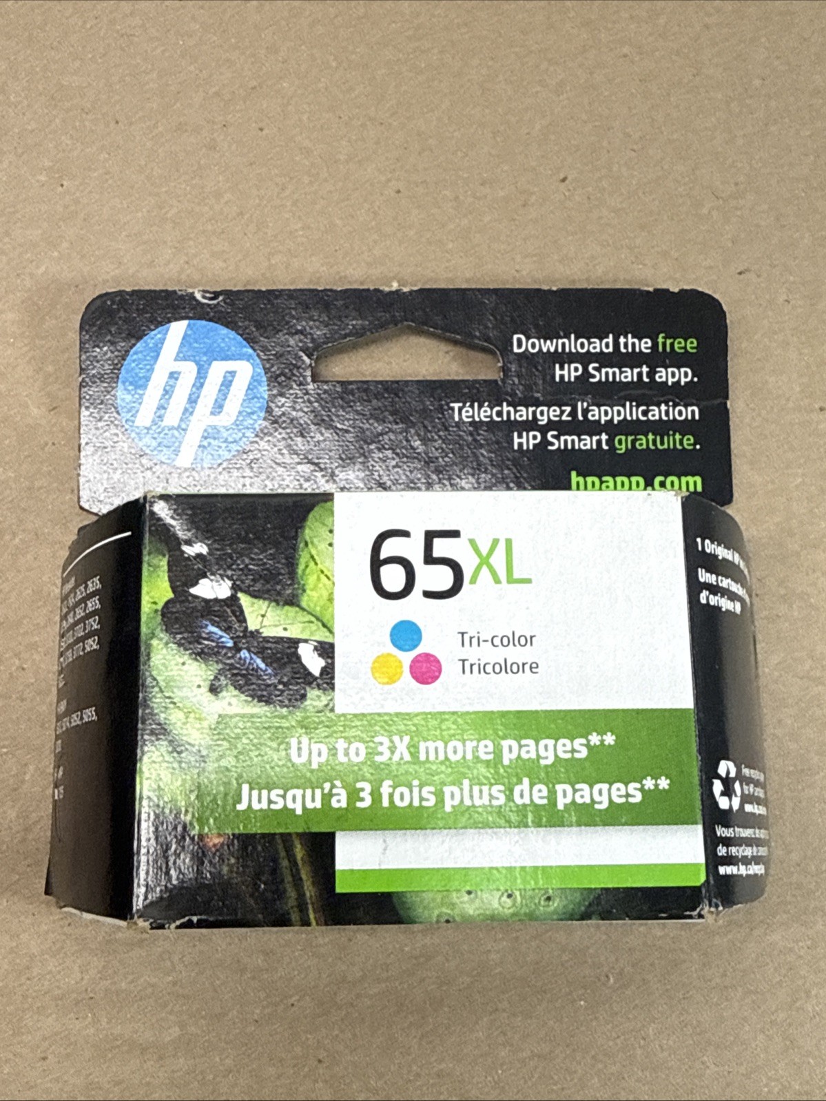 HP 65XL Tri-color Original Ink Cartridge Exp: 12/2023