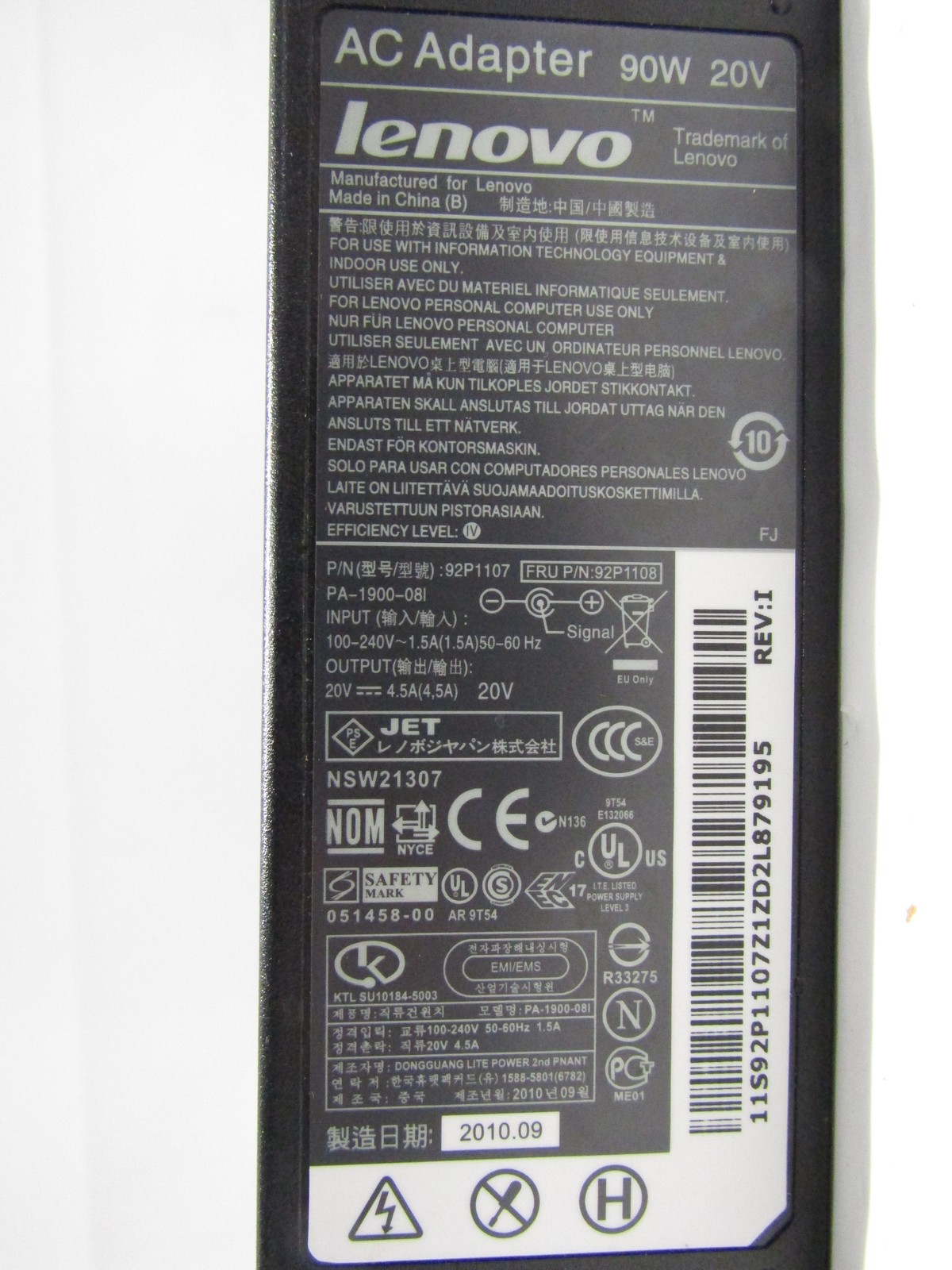 Lot of 31 Genuine OEM Lenovo Mixed Model 90W 20V 4.5A Big Barrel Laptop Charger