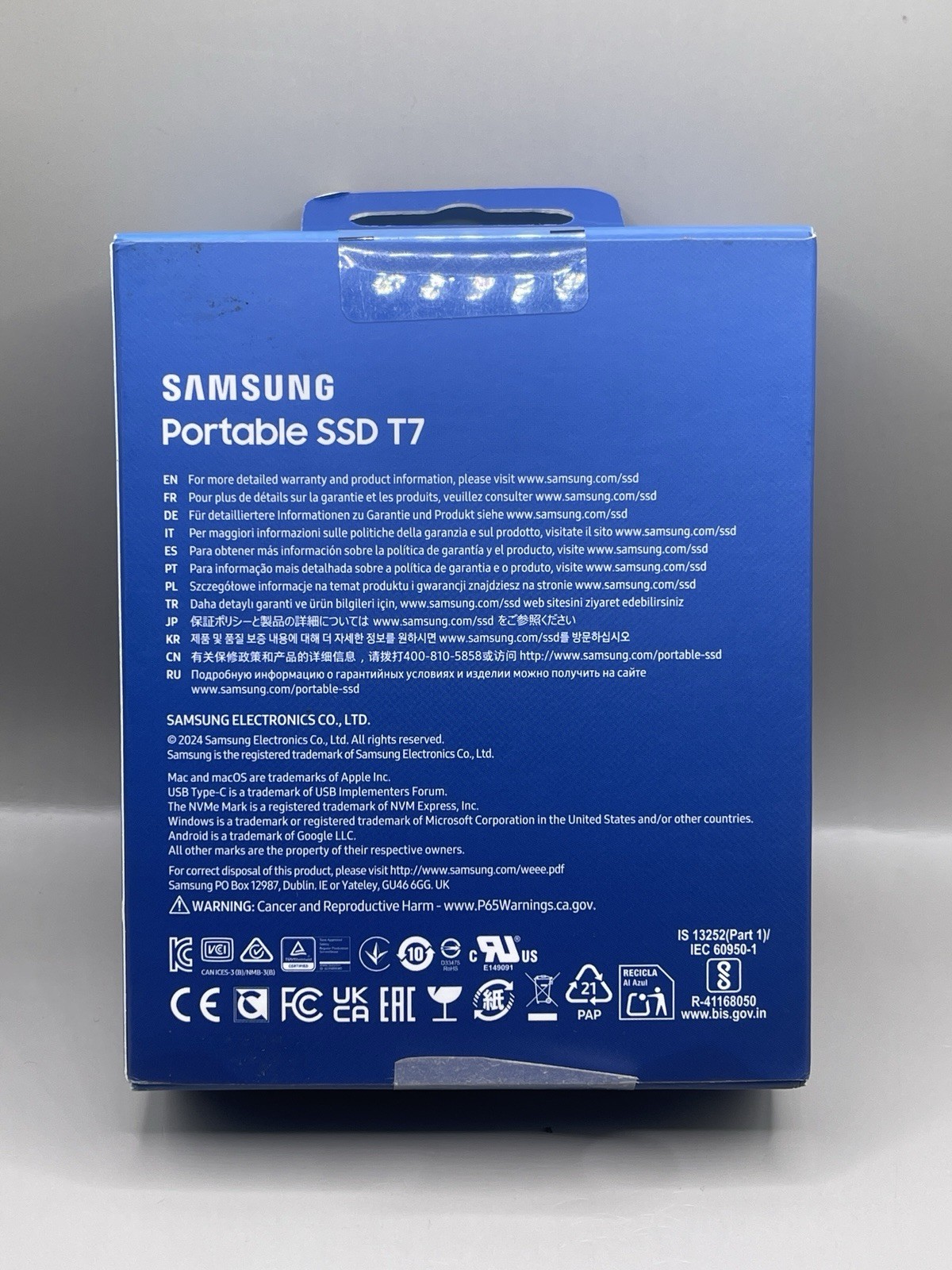 Brand New Samsung T7 Shield 2TB USB-C Portable External SSD – Blue BRAND NEW
