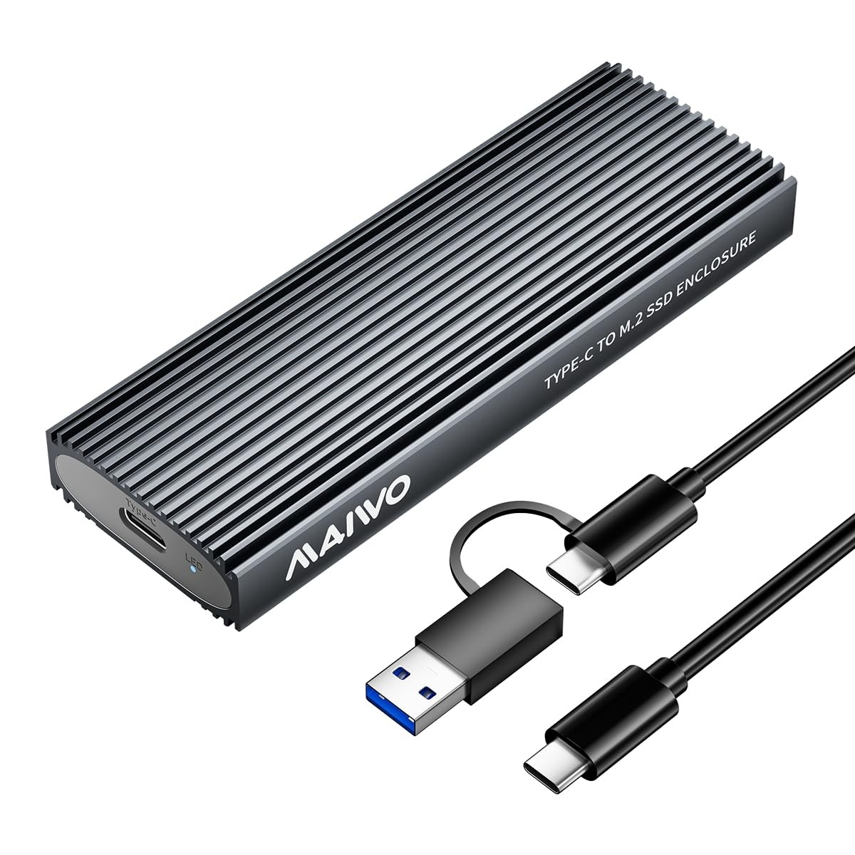 M.2 NVMe SATA SSD Enclosure USB 3.1 Gen2 10Gbps Tool Free PCIe Case Up To 8TB