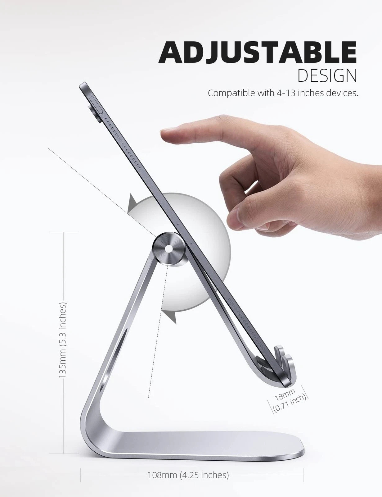 Lamicall Tablet Stand Adjustable, Tablet Holder for 4 – 13 Inch Tablet and