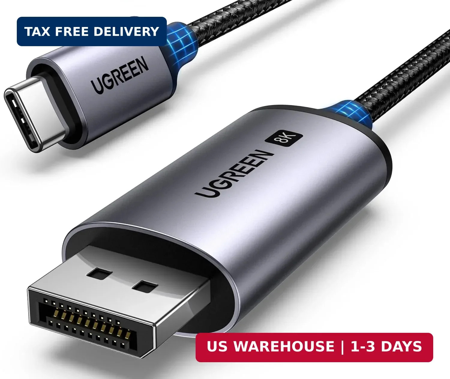 UGREEN USB C to DisplayPort 1.4 Cable 8K@60Hz 4K@240Hz Unidirectional Thunderbol